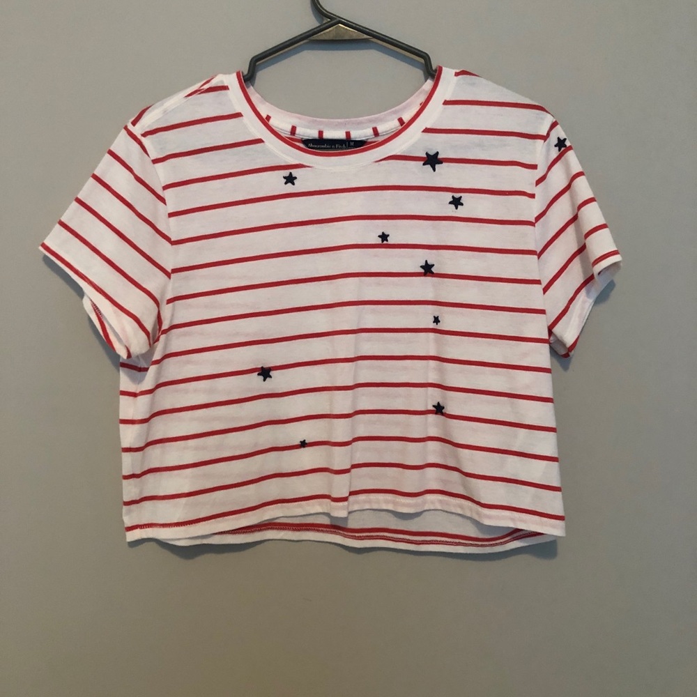 Patriotic Abercrombie & Fitch crop t shirt! Size M!